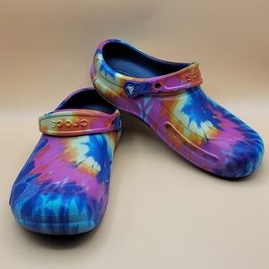 Colorful Tie-Dye CROCS SIZE: M-9; W-11